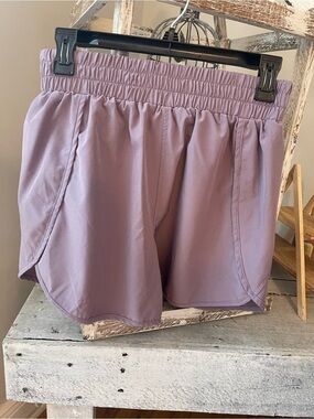 SHEIN Lilac Elastic-Waist Athletic Shorts